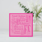 16 . Geburtstag Einladung (Stehend Vorderseite)