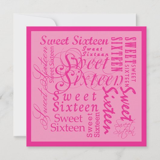 16 . Geburtstag Einladung (Vorderseite)