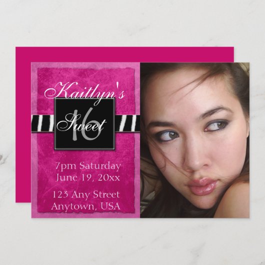 16 . Geburtstag Einladung (Vorne/Hinten)