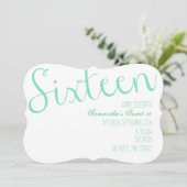 16. Geburtstag Einladung (Stehend Vorderseite)