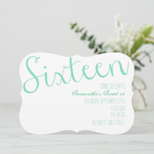 16. Geburtstag Einladung (Stehend Vorderseite)