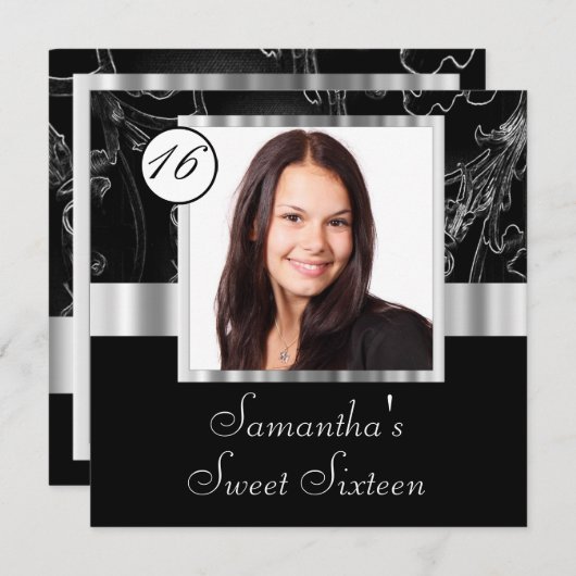 16 . Geburtstag Einladung (Vorne/Hinten)