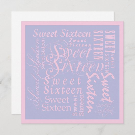 16 . Geburtstag Einladung (Vorne/Hinten)