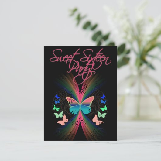 16 . Geburtstag Einladung (Stehend Vorderseite)