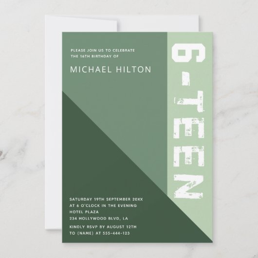 16 . Geburtstag Einladung (Vorderseite)