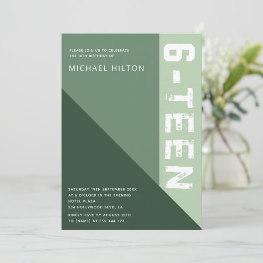 16 . Geburtstag Einladung (Stehend Vorderseite)