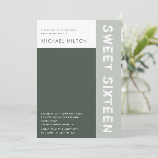 16 . Geburtstag Einladung (Stehend Vorderseite)