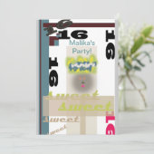 16. Geburtstag Einladung (Stehend Vorderseite)