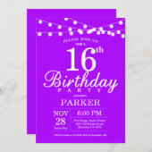 16. Geburtstag Einladung Lila Lavender Lilac (Vorne/Hinten)