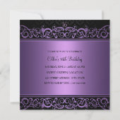 16. Geburtstag | Einladung lila und schwarz (Rückseite)