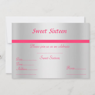 16 . Geburtstag Einladung Silber