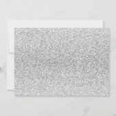 16 . Geburtstag Einladung Silber mit rosa Blumen (Rückseite)