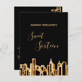 16 . Geburtstag - Einladung zur Silver-Line-Sessio Postkarte (Vorne/Hinten)