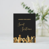 16 . Geburtstag - Einladung zur Silver-Line-Sessio Postkarte (Stehend Vorderseite)