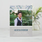 16. Geburtstag Einladungen Männer Confetti Foto Na (Stehend Vorderseite)