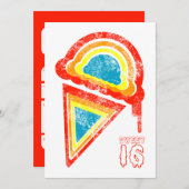 16 . Geburtstag-Eiscreme Einladung (Vorne/Hinten)