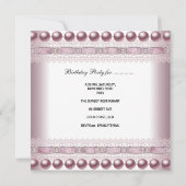 16 . Geburtstag Elegant Pearl Silver Pink Lace Einladung (Rückseite)