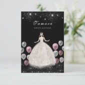 16 . Geburtstag Elegante Birthday Invitation Card Begleitkarte (Stehend Vorderseite)