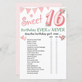 16. Geburtstag Ever oder Nie Game (Vorne/Hinten)