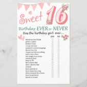 16. Geburtstag Ever oder Nie Game (Vorderseite)