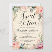 16 . Geburtstag Fairytale Floral 16. Geburtstag Einladung (Vorderseite)