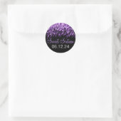 16 . Geburtstag Fallende Sterne Lila Runder Aufkleber (Tasche)