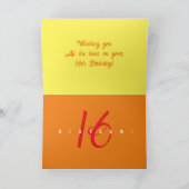 16 . Geburtstag Faltkarte Karte (Innenseite)