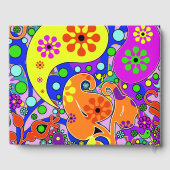 16 . Geburtstag Farbenfrohe Retro-Blume Gästebuch (Rückseite)