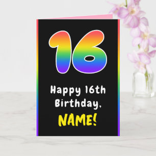 16. Geburtstag: Farbige Regenbogen # 16, Benutzerd Karte