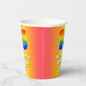 16. Geburtstag: Farbiges, lustiges Regenbogenmuste Pappbecher (Rechts)
