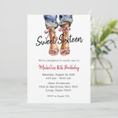 16 . Geburtstag Fashion Birthday Einladung (Stehend Vorderseite)