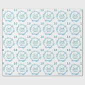 16 . Geburtstag Federn Perlen Aquarellfarbe Geschenkpapier (Flach)