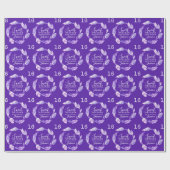 16 . Geburtstag Federn und Perlen lila Wasserfarbe Geschenkpapier (Flach)