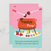 16 . Geburtstag Fondue Geburtstagsparty Einladunge Einladung (Vorne/Hinten)