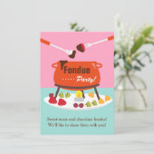 16 . Geburtstag Fondue Geburtstagsparty Einladunge Einladung (Stehend Vorderseite)