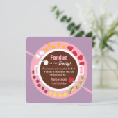 16 . Geburtstag Fondue Girls Geburtstagsparty Einladung (Stehend Vorderseite)
