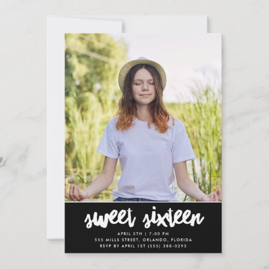 16 . Geburtstag Foto Birthday Party Einladung (Vorderseite)