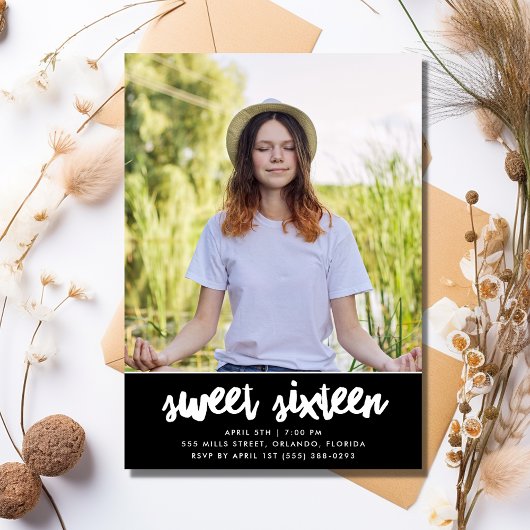 16 . Geburtstag Foto Birthday Party Einladung