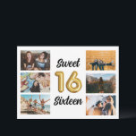16 . Geburtstag Foto Collage Geburtstagsparty Einladung<br><div class="desc">Ideal für eine 16 . Geburtstag Geburtstagsfeier - diese Nummer 16 der Goldballon-Geburtstagsfeier mit einem 6-Foto-Collage "16 . Geburtstag"-Design auf dem Schriftart. Fügen Sie Ihre Party-Daten auf der Rückseite und schicken Sie eine E-Mail an Familie und Freunde, frag sie zu Ihnen, um Ihr Mädchen und ihr 16 . Geburtstag zu...</div>