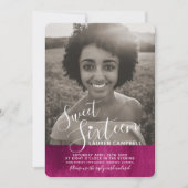 16 . Geburtstag Foto Einladung (Vorderseite)