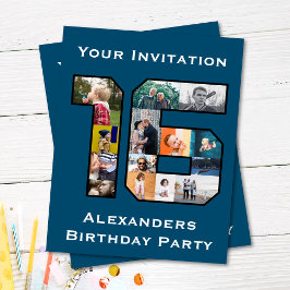 16. Geburtstag Foto Einladung Postkarte