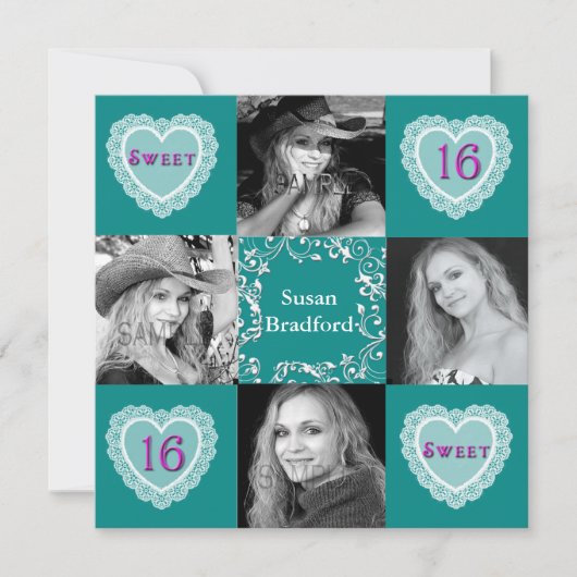 16 . GEBURTSTAG FOTO GEBURTSTAG EINLADUNG (Vorderseite)