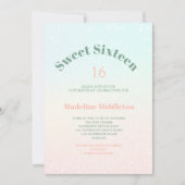 16 . Geburtstag Foto Glitzer Moderner Chic Geburts Einladung (Vorderseite)