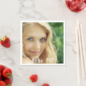 16. Geburtstag Foto hallo 16 Mädchen Serviette (Beispiel)