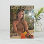 16 . Geburtstag Foto Magazine Birthday Einladung (Stehend Vorderseite)