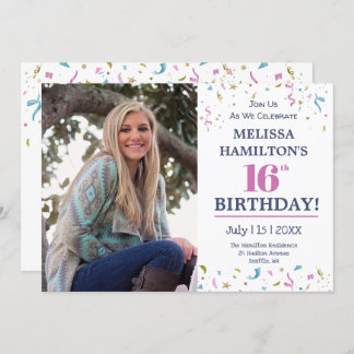 16. Geburtstag - Foto Party Einladung