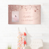 16. Geburtstag Foto Rose Gold Rosa Glitterstars Banner (Insitu)
