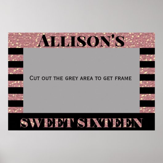 16 . Geburtstag-Fotokabine Poster (Vorne)