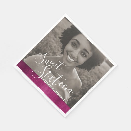 16 . Geburtstag Fotoschablone Serviette (Ecke)