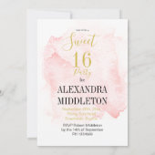 16 . Geburtstag French Pink Parfüm Monogram Einladung (Rückseite)